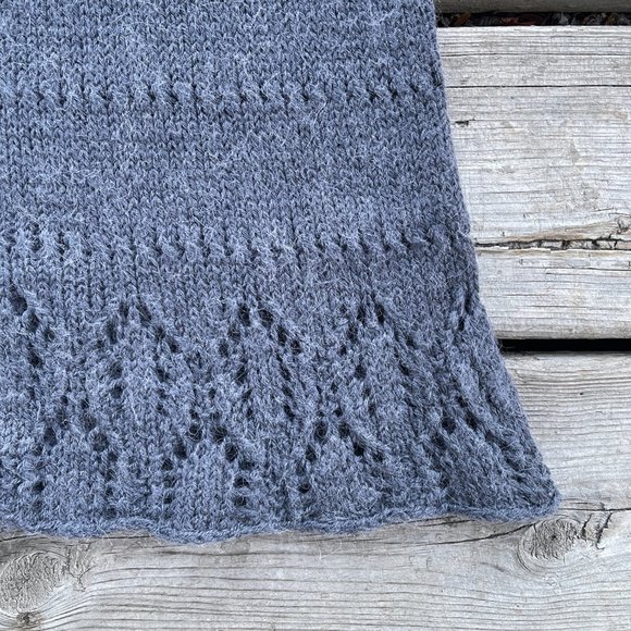 Handknit Cedar Pullover by Joji Locatelli Gray Lace Sweater Alpaca Fiber Small - Picture 3 of 7